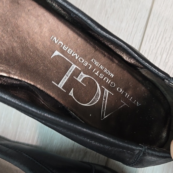 AGL Attilio Giusti Leombruni Women's Black Ballet Flats Leather Shoes 38/8 - Picture 8 of 14